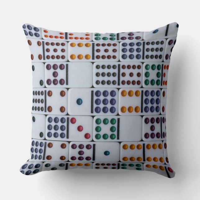 Dominos Numbers Game Throw Pillow (Front)