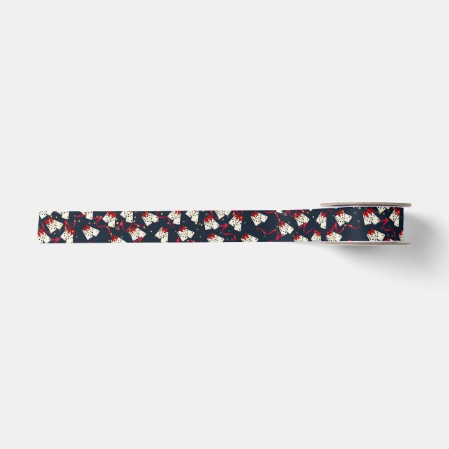 Dominos Ribbon - Blue Satin Ribbon (Front)