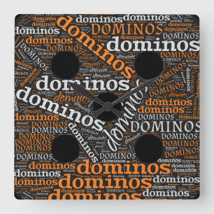 DOMINOS SQUARE WALL CLOCK