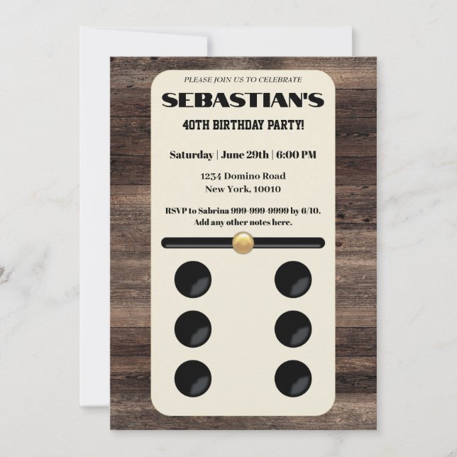 Domino's Theme Invitation (Front)