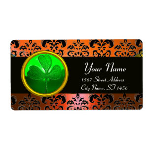 DOMMAQUES ORANGE VERT AVEC SHAMROCK, noir