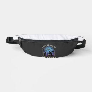 Don Be Basic Witch Halloween Cauldron Black Cats Fanny Pack