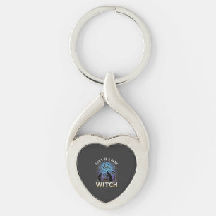 Don Be Basic Witch Halloween Cauldron Black Cats Keychain
