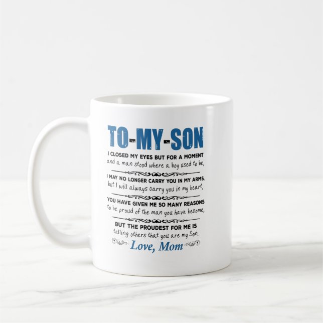 Don de Fils de Maman à mon fils de café Mug cadeau (Gauche)