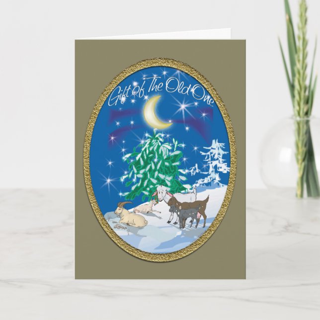 Don de l'Ancien - Carte de Noël de chèvre (Devant)