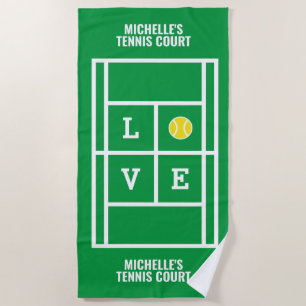 Don de serviette de plage de tennis avec nom perso