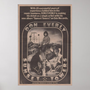 DON EVERLY Poster 1975 original NME Sunset Towers