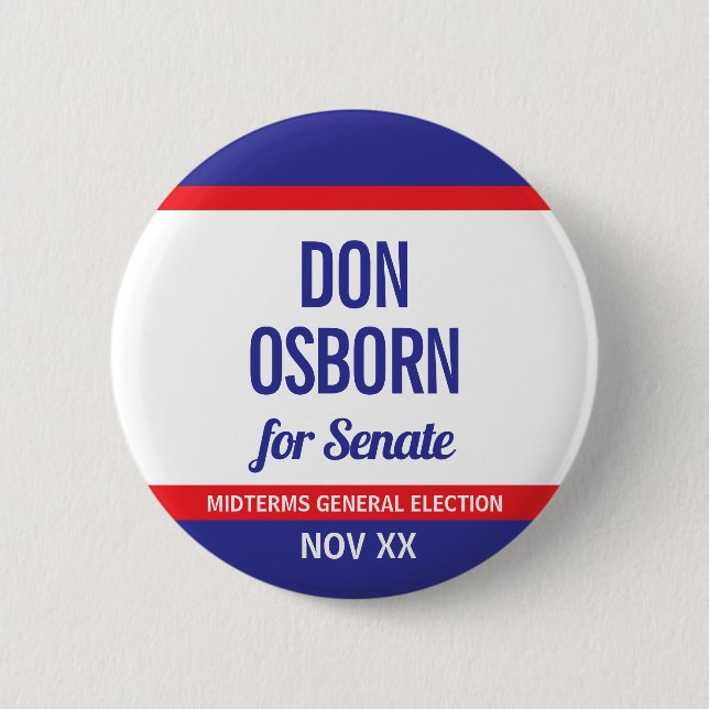 Don Osborn For Senate  2 Inch Round Button (Front)