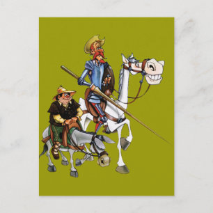 DON QUIJOTE, SANCHO, ROCINANTE y RUCIO - Cervantes Postcard
