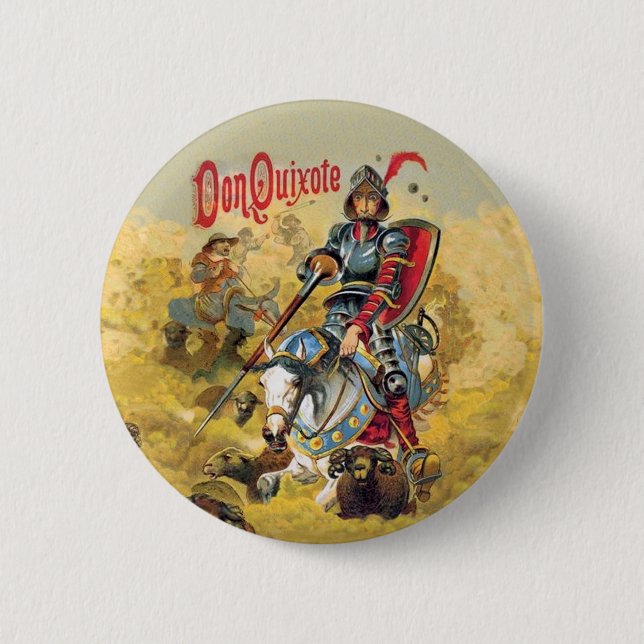 Don Quixote 2 Inch Round Button (Front)