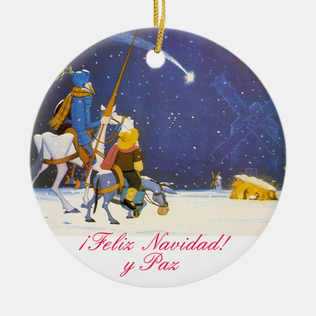 DON QUIXOTE - Adorno de Navidad Ceramic Ornament (Front)