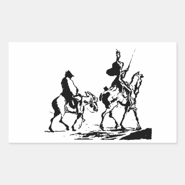 Don Quixote and Sancho Panza art Sticker (Front)