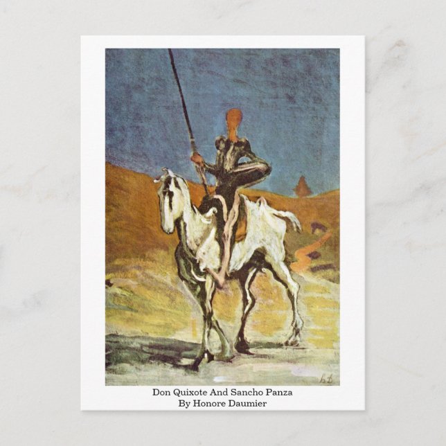 Don Quixote And Sancho Panza By Honore Daumier Postcard (Front)