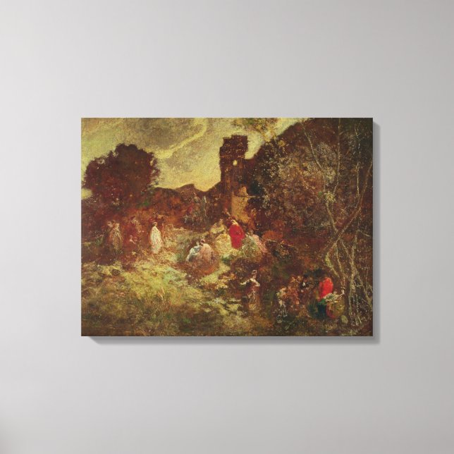 Don Quixote and Sancho Panza, c.1865 Canvas Print (Front)