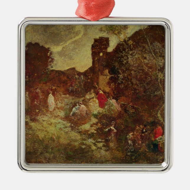 Don Quixote and Sancho Panza, c.1865 Metal Ornament (Front)