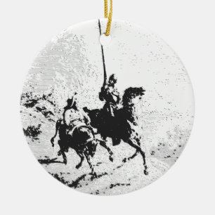Don Quixote and Sancho Panza Ceramic Ornament