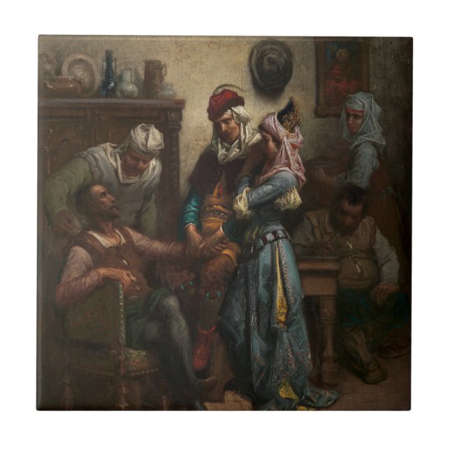 Don Quixote and Sancho Panza Entertained by Basil Tile (Front)