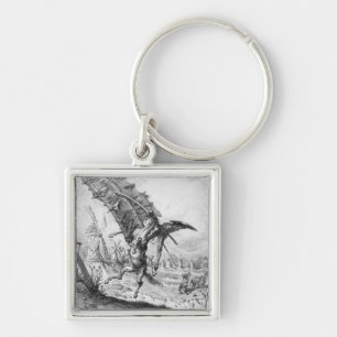Don Quixote and the Windmills Keychain