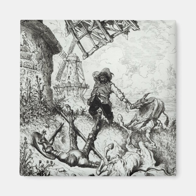 Don Quixote and the Windmills Magnet (Front)
