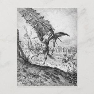 Don Quixote and the Windmills Postcard