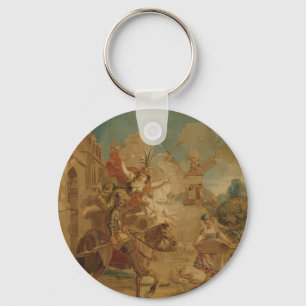 Don Quixote Guided by Folly, 18th century tapestry Keychain