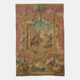 Don Quixote Guided by Folly, 18th century tapestry Kitchen Towel