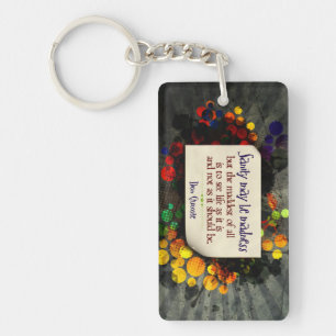 Don Quixote Inspirational Quote "Madness" Keychain