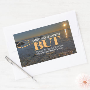 Don Quixote Inspirational Quote "Madness" Sticker