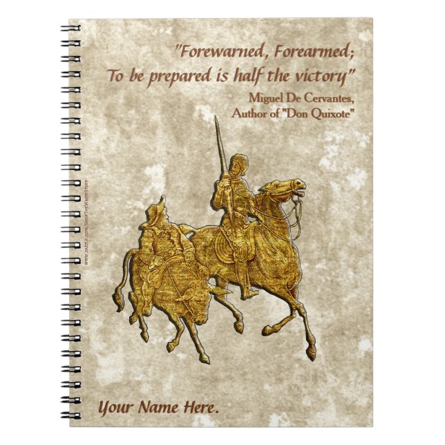 Don Quixote Quote and Illustration - Personalized Notebook (Front)