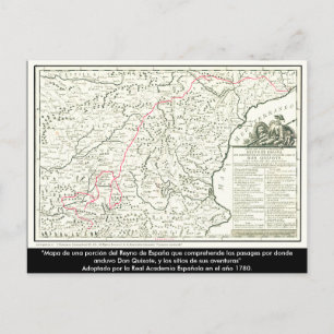 Don Quixote route Map - Cervantes Postcard