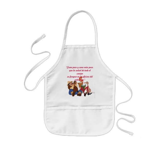 DON QUIXOTE & SANCHO - "Come poco... delantal Kids Apron (Front)