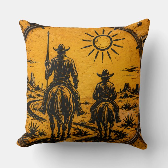 Don Quixote & Sancho Panza Throw Pillow (Front)