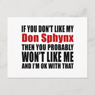 Don Sphynx Cats Designs Postcard
