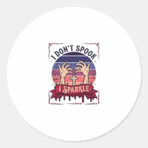 Don Spook Sparkle Zombie Hands Halloween Blood_1 Classic Round Sticker