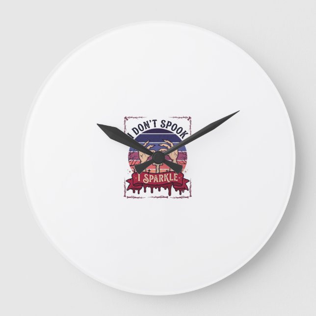Don Spook Sparkle Zombie Hands Halloween Blood_1 Large Clock (Front)