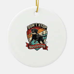 Don Stop Retrieving Black Labrador Dog Duck Retro Ceramic Ornament