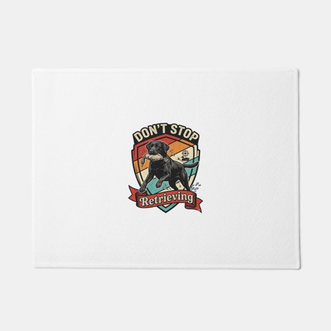 Don Stop Retrieving Black Labrador Dog Duck Retro  Doormat (Front)