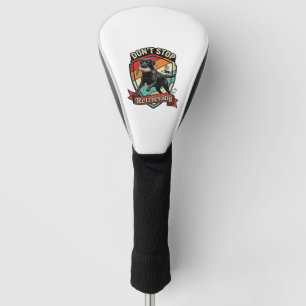 Don Stop Retrieving Black Labrador Dog Duck Retro  Golf Head Cover