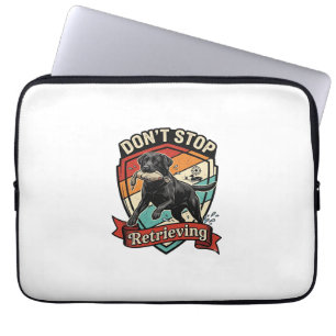 Don Stop Retrieving Black Labrador Dog Duck Retro  Laptop Sleeve