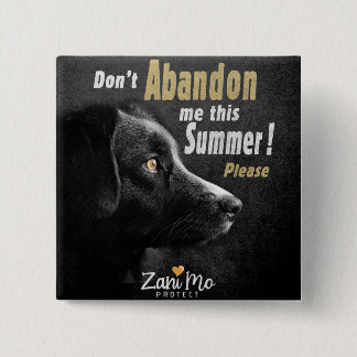 Don’t Abandon Me this Summer - Dog Protection 2 Inch Square Button