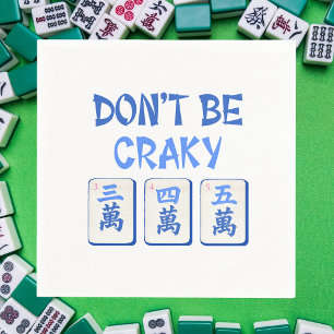 Don’t Be Craky Mahjong Blue Crak Tiles  Napkin