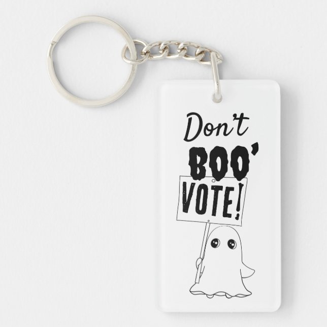 Don’t Boo, Vote! Spooky Cute Voting Rights Keychain (Front)