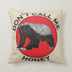Don’t call me Honey Badger Red Badass Feminist Art Throw Pillow