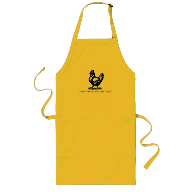 Don’t Cluck with the Chef Chicken Flag Long Apron (Front)