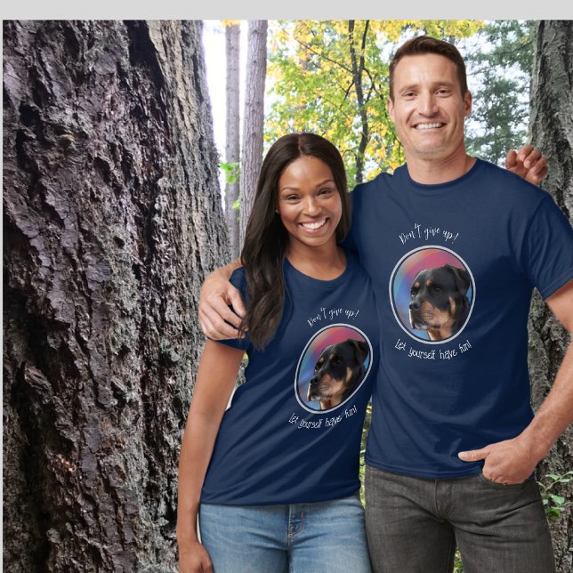 Don’t Give Up Rottweiler Classic Round  T-Shirt (Creator Uploaded)