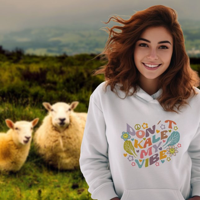 Don´t Kale my Vibe, Trendy Flowers Retro  Hoodie (Creator Uploaded)