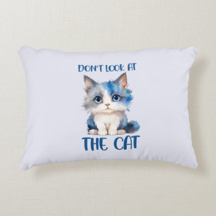 Don’t Look at the Cat – Adorable Bluish Kitten Accent Pillow