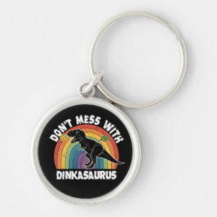 Don’t Mess With Dinkasaurus Pickleball Keychain