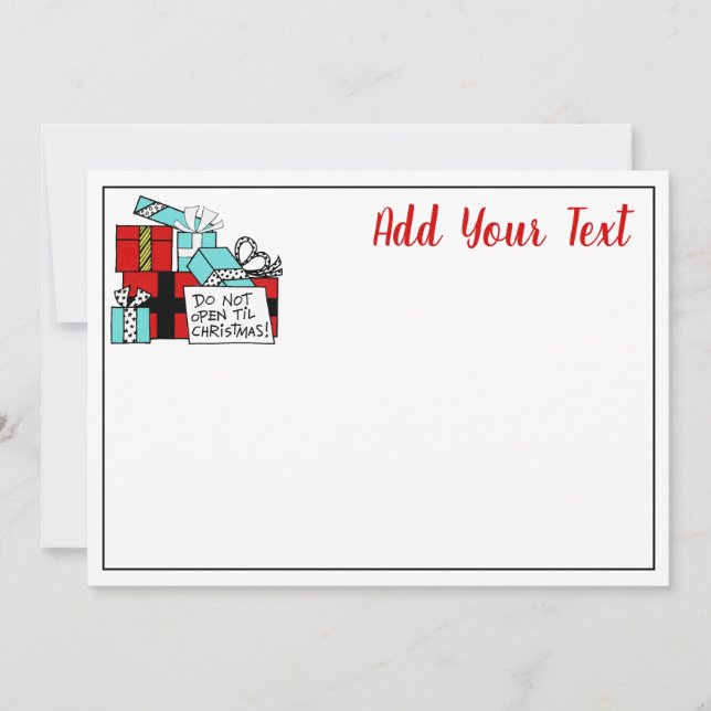 Don’t Open Til Christmas Presents Xmas Holiday Card (Front)