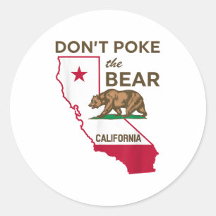 Don’t Poke The Bear California Republic Classic Round Sticker